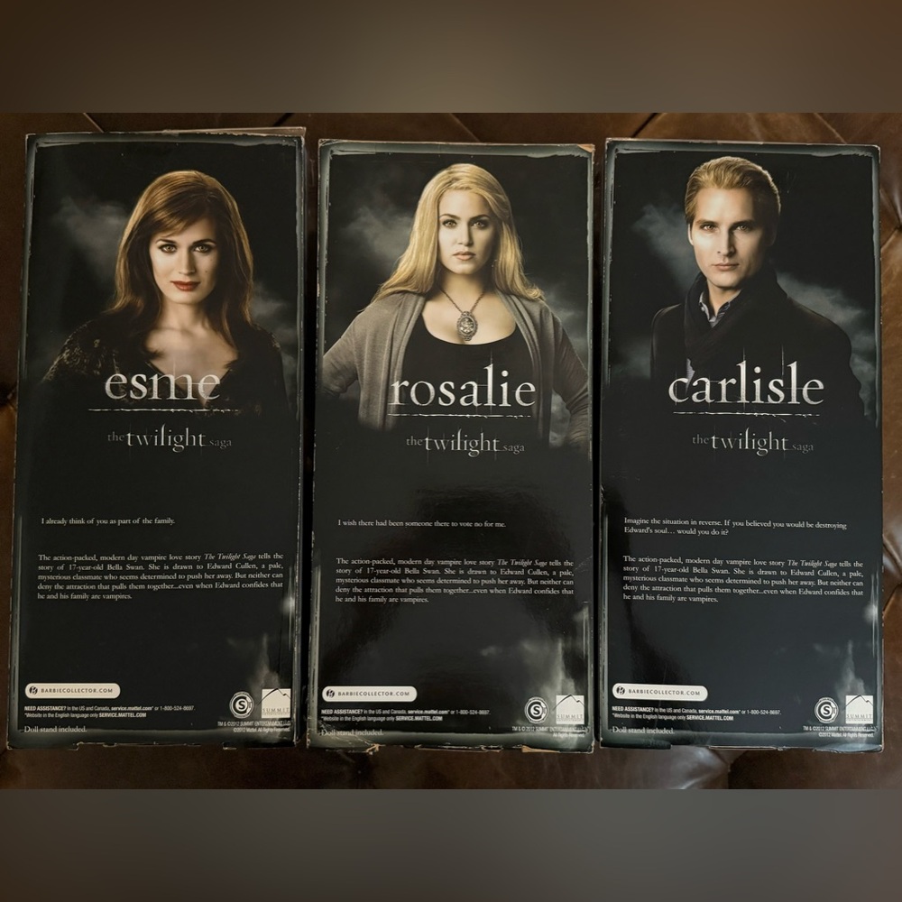 Barbie Twilight Series Collectible Dolls- Esme, Carlisle & Rosalie- By Mattel
